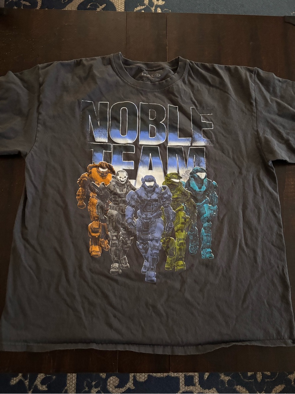 Halo Noble Team Graphic Tee - Black with Orange, Blue, Green, Teal Accents